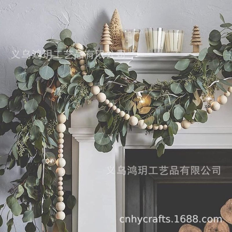5件装人造桉树花环桉树藤银美元桉树壁橱桌面婚礼派对花园装饰