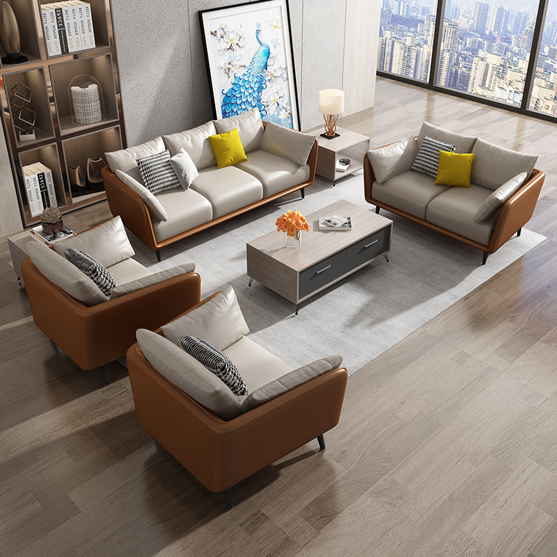 办公室会客区沙发茶几组合售楼处酒店等候休息商务接待室洽谈沙发