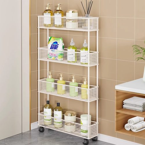 夹缝置物架浴室卫生间门后落地超薄极窄缝隙收纳架墙边角落小窄柜