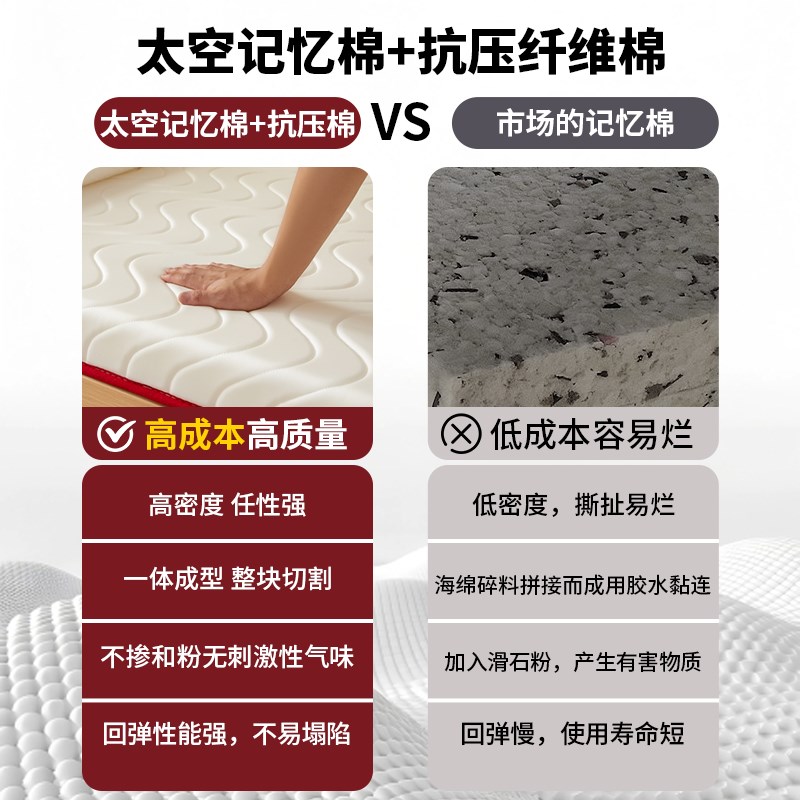 记忆棉床垫宿舍学生单人90x190cm软垫床褥垫P租房专用褥子海绵垫