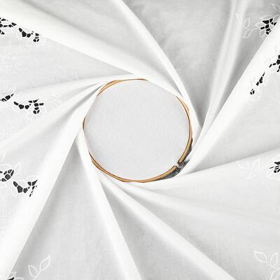 法式刺绣面边料激光打孔棉布绣花立体绣镂空布花裙摆婚纱M6056C4