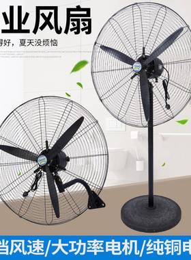 工业风12191扇落地电扇大强力风功率间壁挂式牛量角车摇头商用750
