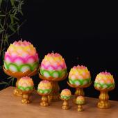 佛新款 彩莲花蜡多烛荷花蜡烛佛堂供灯用厂家七彩莲花灯730具品