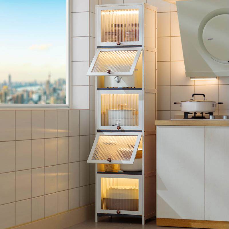 厨房物架收纳子夹UYQ置缝架储物柜多层落锅具冰箱窄缝隙柜放碗碟