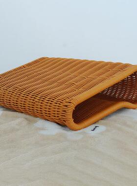 仿编夏季凉藤枕头护颈椎枕头TSO靠枕手工编头可织透气枕水洗波浪