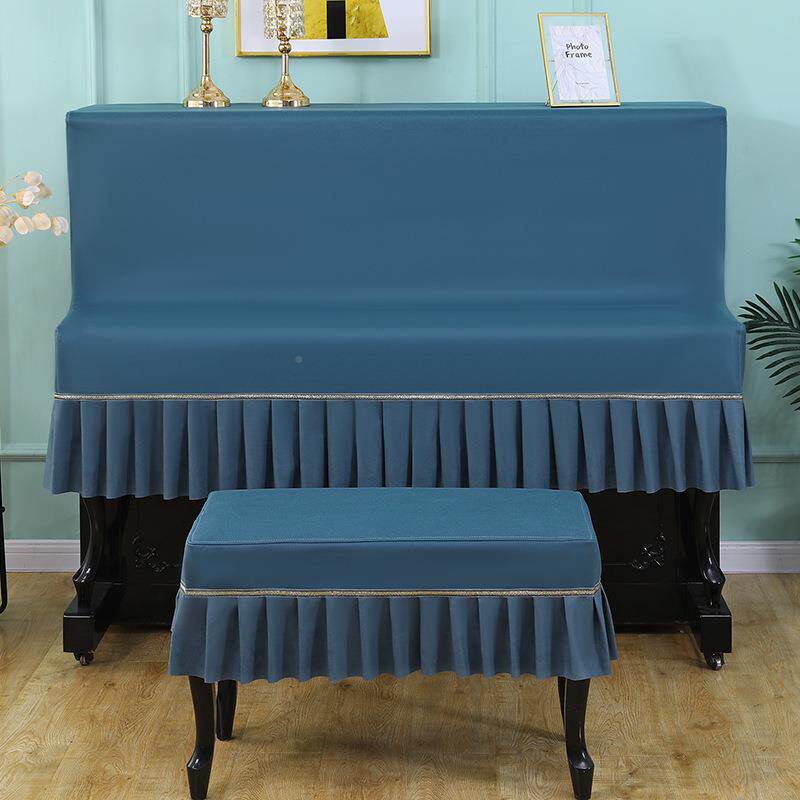 北欧琴防罩半钢罩日现代简约尘钢琴套盖布轻奢美c^似式水柔情绿FS