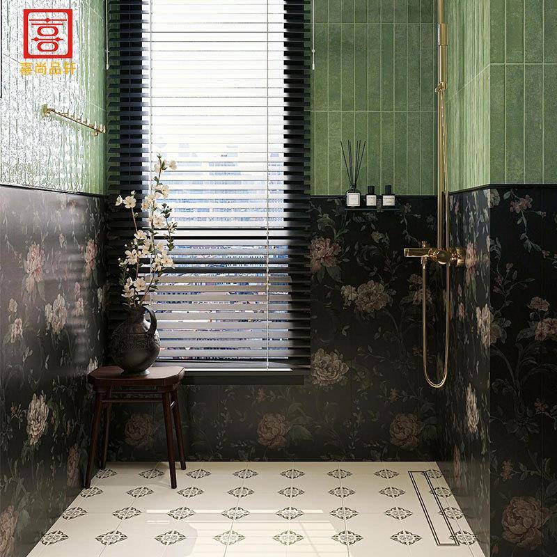 法式复古600x120LG2米白L0高透瓷釉墙面砖全格子瓷生砖厨房卫间墙