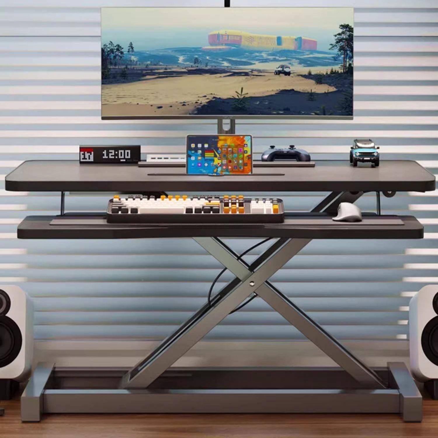 式全品无品牌/屋站立办公脑架桌面升降电电脑桌台式工作台书公桌