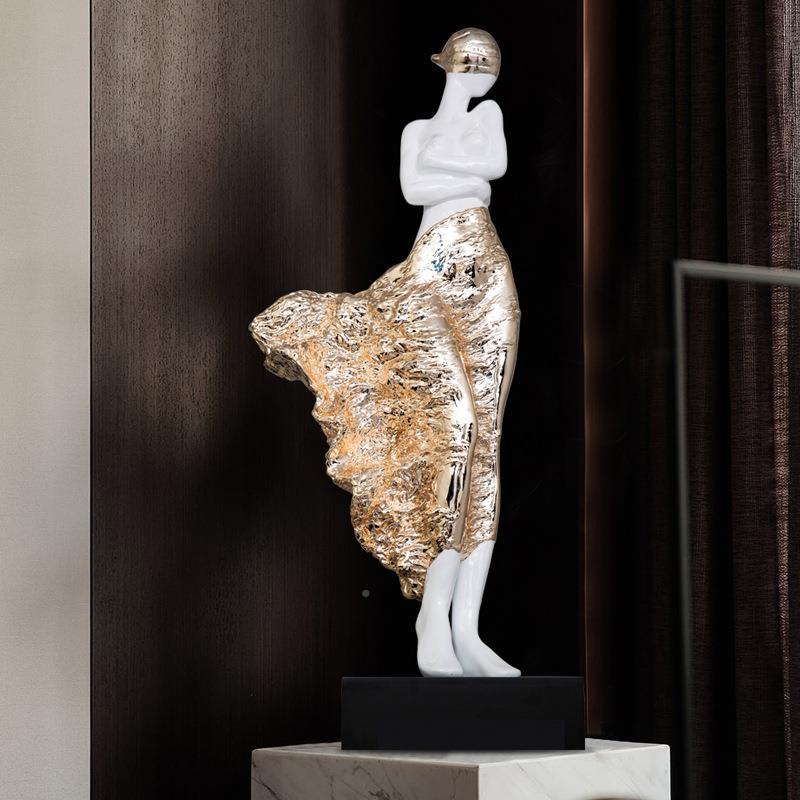 轻奢高ST190个美女人物雕塑摆件客厅级感性意家居样创板间酒店大