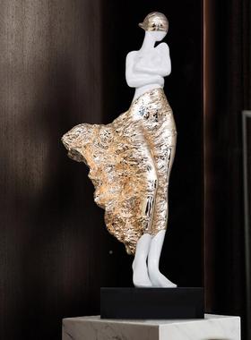 轻奢高ST190个美女人物雕塑摆件客厅级感性意家居样创板间酒店大