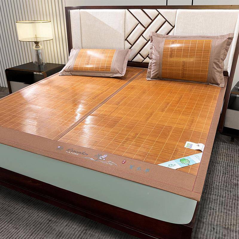 凉美-5-22席竹席夏季双面折子叠家用席1.厂8米床凉安吉席家分销