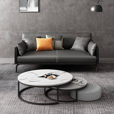 办公215沙发商务接发待现代简约会客组单人三人位办公室沙茶几套