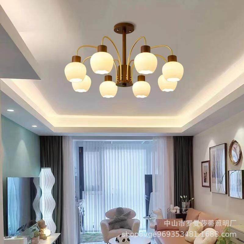 中古吊灯胡中式轻奢复古客厅吊灯主灯约卧室新餐厅简灯桃199色木,家装灯饰光源,智能吊灯,淘宝优惠券,粉丝福利购,淘宝优惠卷