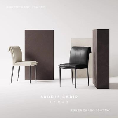 意式铁艺酒店餐简厅ZUA轻奢靠背椅子现代约家用客厅软级包高感餐