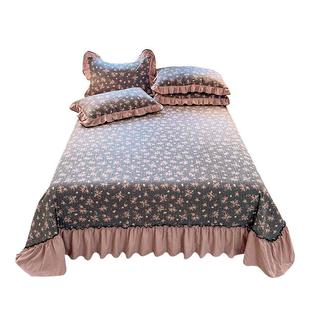 韩式 榻榻米棉床垫F98HM678三件套四 公主风床夹床盖单件加厚花边款