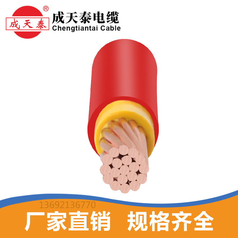 成天泰国标BVV1*70铜芯护套线