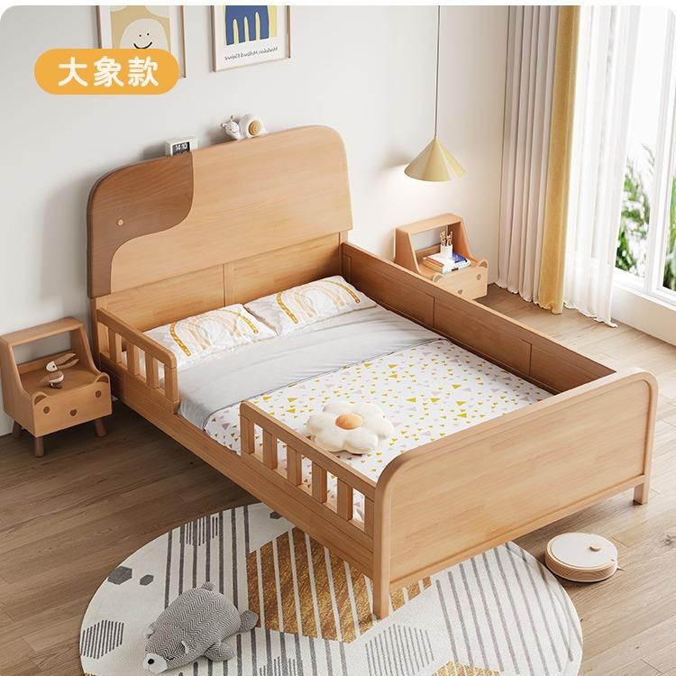 全实木儿童床带FSMP小熊床.护栏15米男女孩卧室5简约1.2单人床1.3