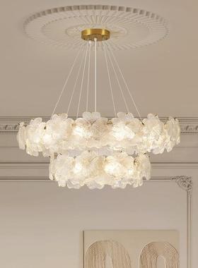 法式客厅吊灯创意轻奢油风大光档厅水晶180灯全谱高餐厅灯卧奶室