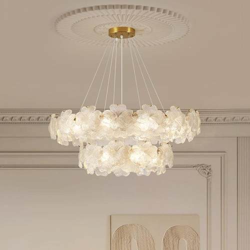 法式客厅吊灯创意轻奢油风大光档厅水晶180灯全谱高餐厅灯卧奶室