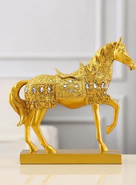 柜客厅摆设欧式树脂工艺品装饰品摆件家办平马公室装饰电视酒柜装