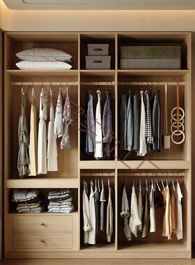 橡木全实衣柜0家用卧TGY室原木分风日系段式一门到顶大衣橱6木cm