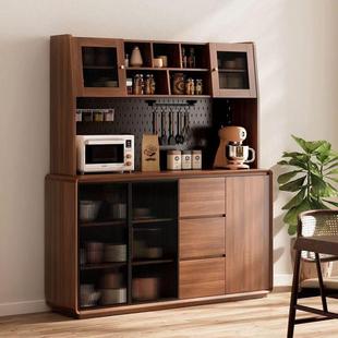 OHV木餐边实柜客厅靠墙多功餐能储物柜一体用茶水柜餐柜备柜家用