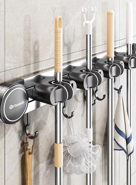 G5201用吸盘壁U挂拖把夹家浴室把置物架免打孔扫挂钩卫生间阳台收