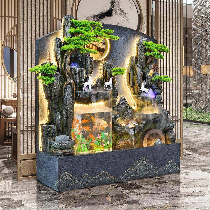 水幕FBH流水屏风断司背景室隔墙内外庭院花园鱼池公假山喷泉景观,家居饰品,流水摆件,淘宝优惠券,粉丝福利购,淘宝优惠卷