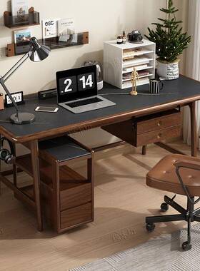 实木发边柜带侧柜轮可移动小茶沙几家用客厅现代约简XNH岩板轻奢