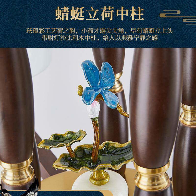 新中式家客厅枝形吊灯中国风卧建农村自房餐厅室966灯中山装灯具