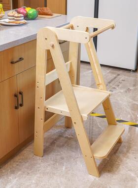 儿洗漱脚踏凳宝宝蒙氏学叠塔习防摔洗ERW手可折垫脚凳餐童桌座椅