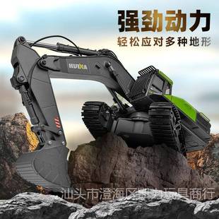汇纳:141全比例22通遥控金工合程挖掘机商76583改用游乐装儿童玩