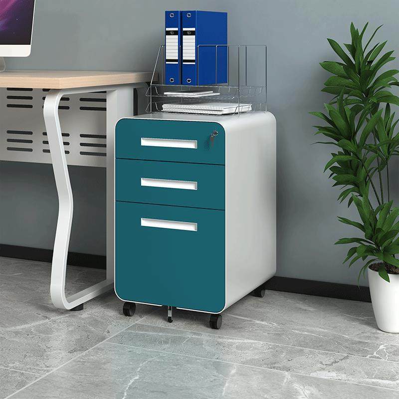 钢制活动柜文件柜柜办公室移动矮锁抽柜储物柜带桌BJF屉下文件柜