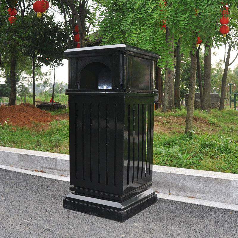 户外铁质铁艺垃圾桶室外景区别墅小区学校步行街创意果皮箱单桶
