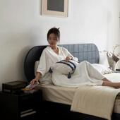 大中古实木床双人主床卧床MLE小户型齐边矮法床式 复古风卧室家具