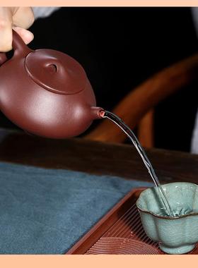 紫砂壶老泥手23280宜兴名全壶全手工紫砂壶石瓢内壁章球孔家茶壶