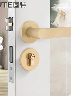 手白色室内卧室锁家用通用型门54640彩色儿童房木门具房间门锁把