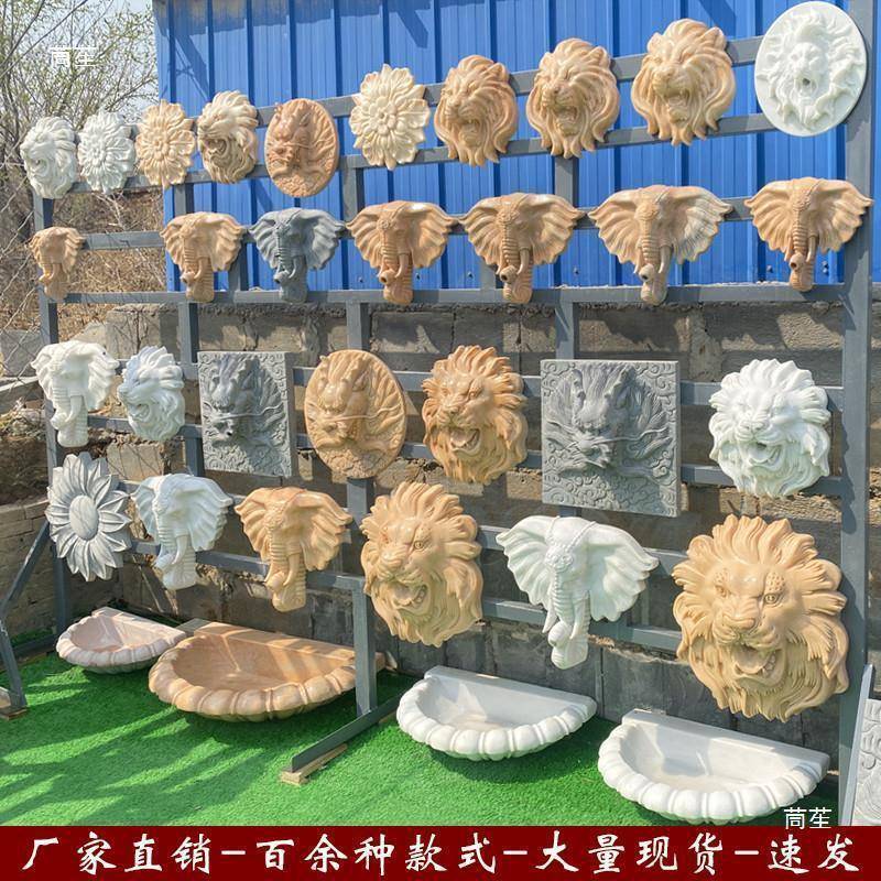 石喷水鲤象鱼浮雕雕水龙头头流壁挂庭院水QAA池造景吐水龙龟落地