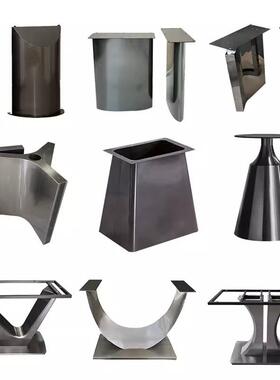 不理锈钢台餐桌腿支架大石轻奢座底支撑架岩板圆桌长桌脚岛93357