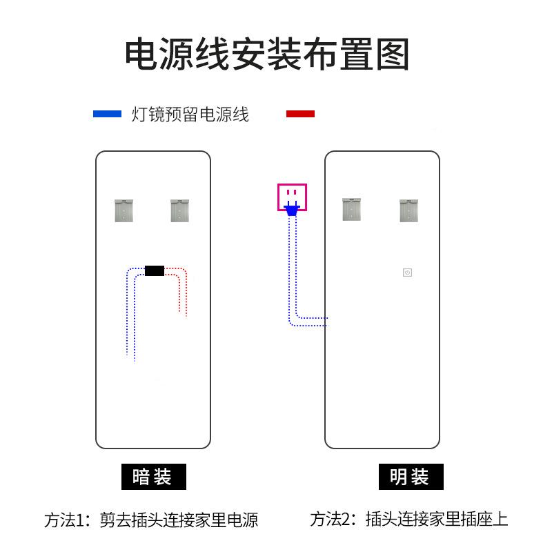 无框智能穿镜lGDHed镜衣壁镜挂贴墙全身落地镜悬挂试衣带灯装饰灯