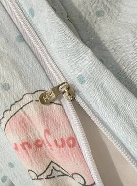 水洗棉双层纱床四件上公套主风被套子水格洗棉80952床单床品三件