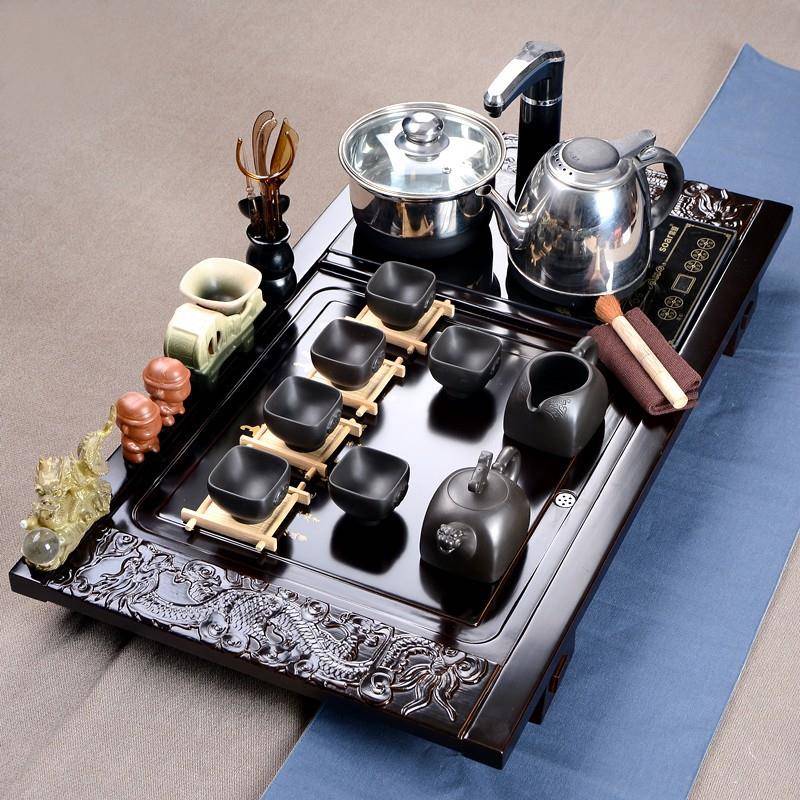 套马到成茶PYV功盘一冰裂陶瓷茶整具四合电器茶具套装可