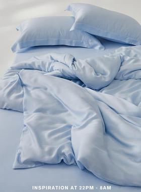 轻奢60夏季兰笠精天丝四件套纯色丝凉滑裸睡莱赛8h-004尔感冰床丝