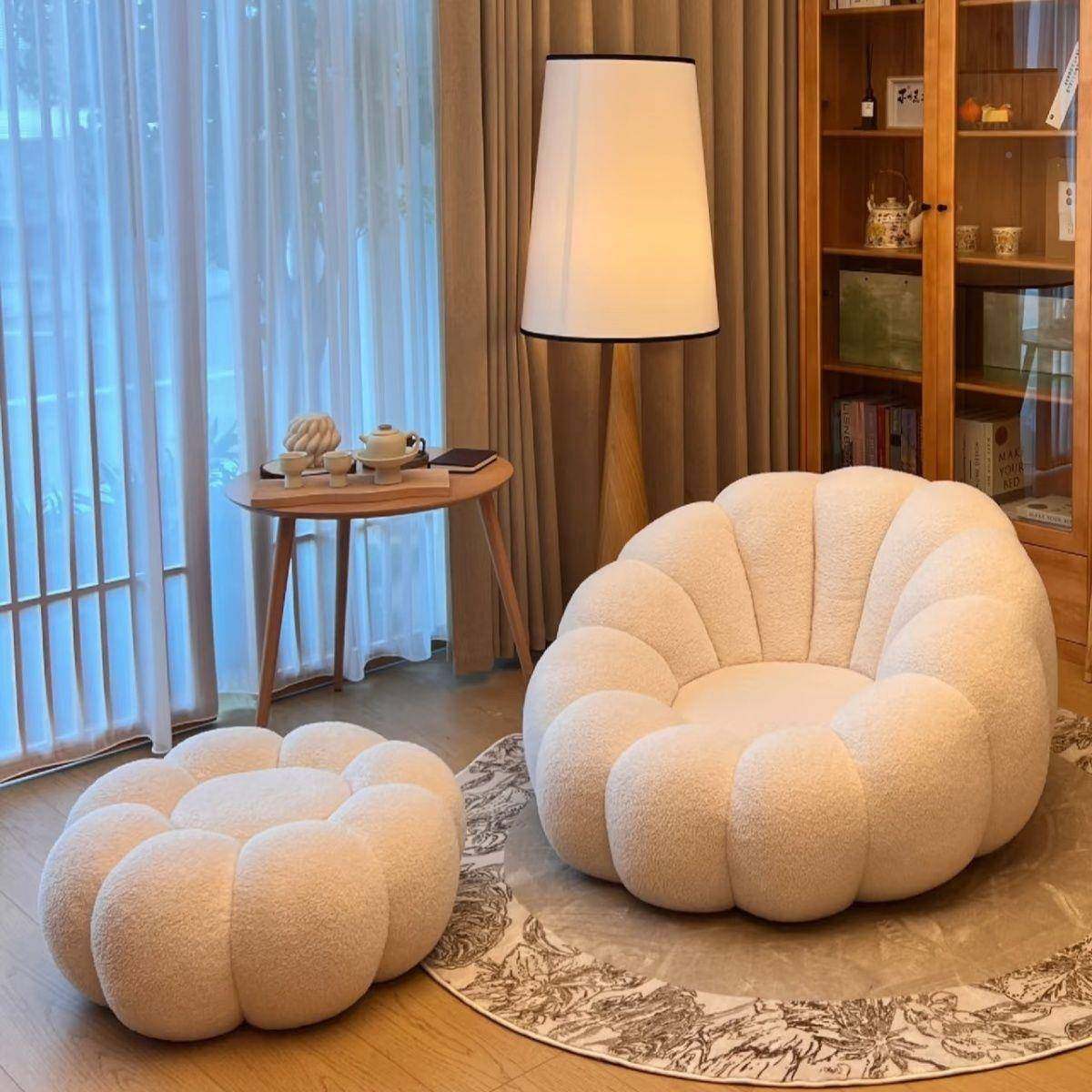 懒人沙发家居小户卧室UYB客厅家阳台单人居发椅豆袋沙荷花奶型油