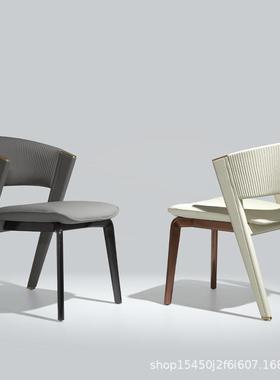 式轻奢高定CC餐95505椅现意代家用皮艺椅简厅靠背休闲椅酒店餐洽