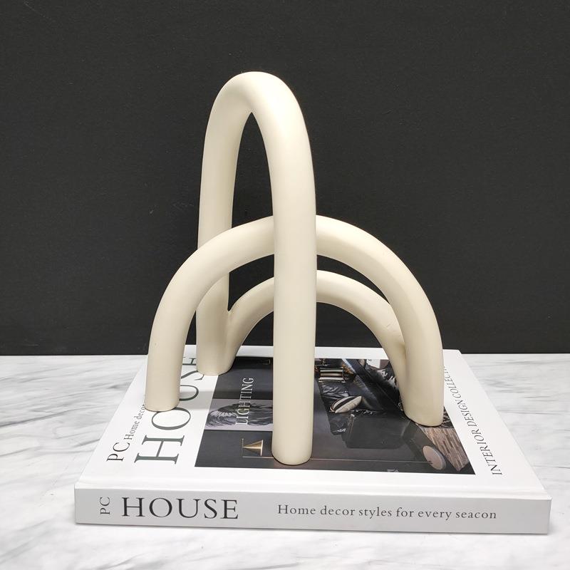 树简约现代白色脂透明饰水晶拱视形屏风创意摆件电OAH柜玄关书房