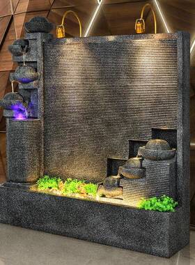 水流水ZTQ喷泉幕墙庭院水财景观室内鱼阳台鱼缸客厅风水招屏池风