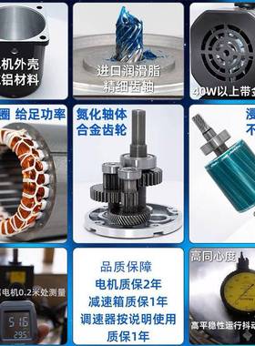 交流减速带电机06-40W调W速马达施耐DYR盾220V大功率旋转输送搅拌