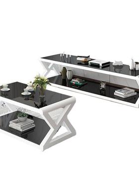 客EWB厅电视柜约钢化玻璃客柜简现代茶几艺电视柜厅组合铁烤漆茶