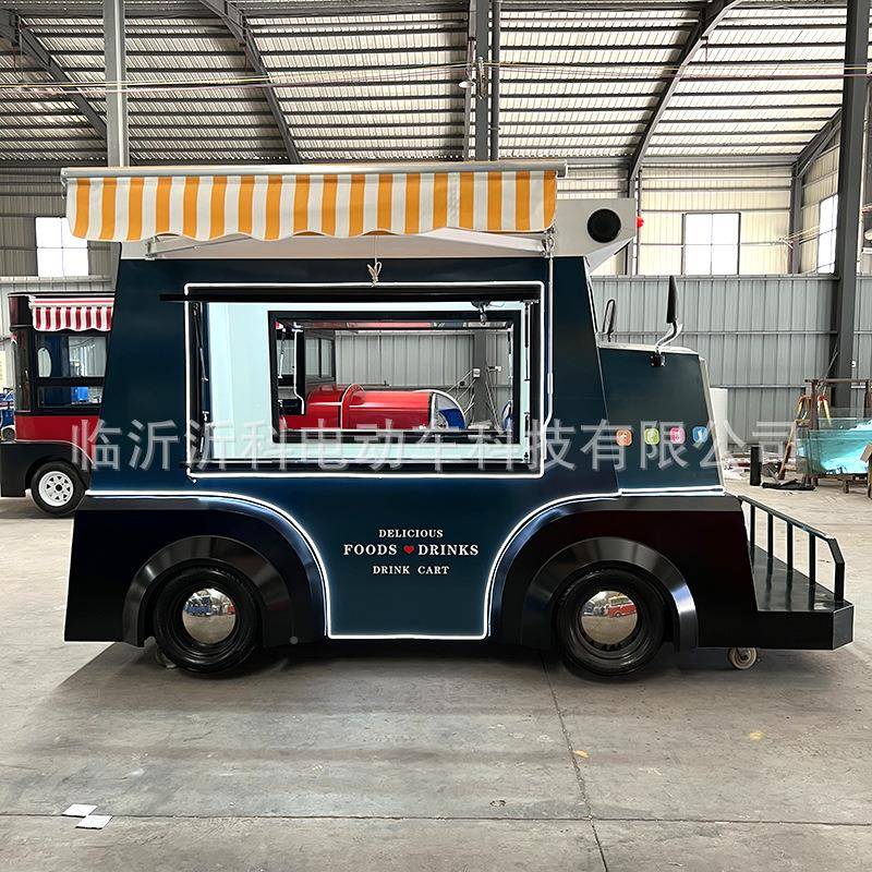 红景点观光网摊美食景复古车头移动售街卖餐厅车地街道摆GSD摊车